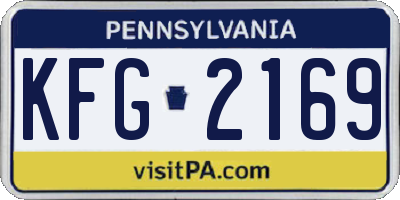PA license plate KFG2169