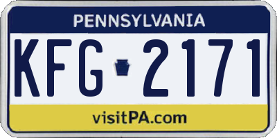 PA license plate KFG2171