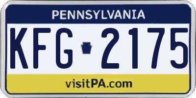 PA license plate KFG2175