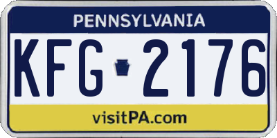PA license plate KFG2176