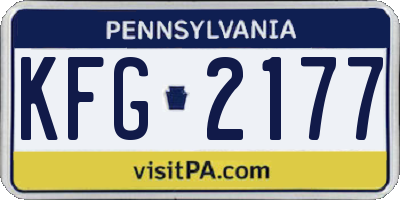 PA license plate KFG2177