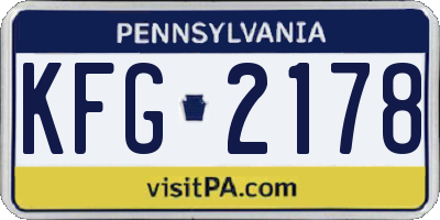 PA license plate KFG2178