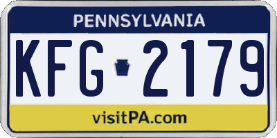 PA license plate KFG2179