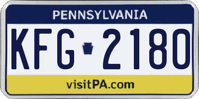 PA license plate KFG2180