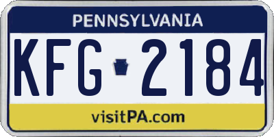 PA license plate KFG2184