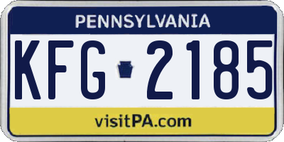 PA license plate KFG2185