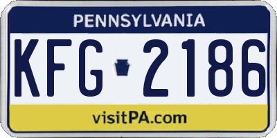PA license plate KFG2186
