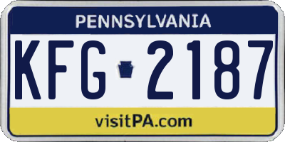 PA license plate KFG2187