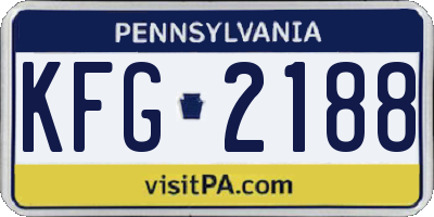 PA license plate KFG2188