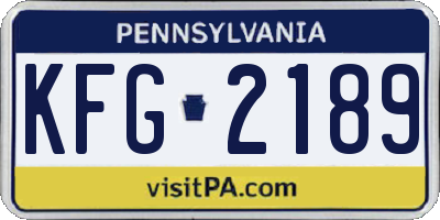 PA license plate KFG2189
