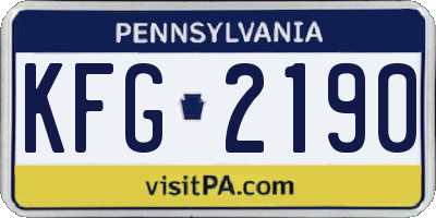 PA license plate KFG2190