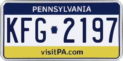 PA license plate KFG2197