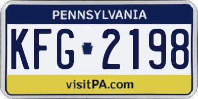 PA license plate KFG2198