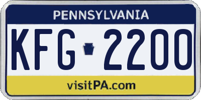 PA license plate KFG2200