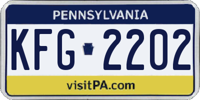 PA license plate KFG2202