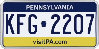 PA license plate KFG2207