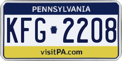 PA license plate KFG2208