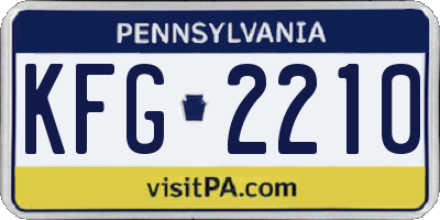 PA license plate KFG2210