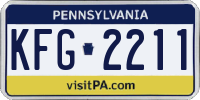 PA license plate KFG2211
