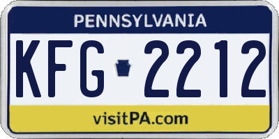 PA license plate KFG2212