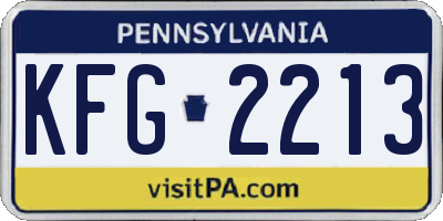 PA license plate KFG2213