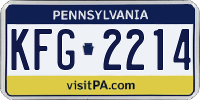 PA license plate KFG2214