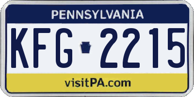 PA license plate KFG2215