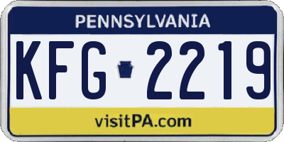 PA license plate KFG2219
