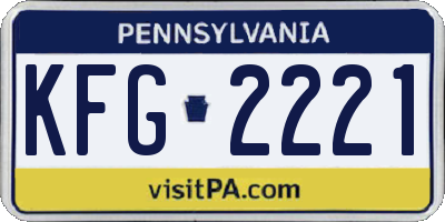 PA license plate KFG2221