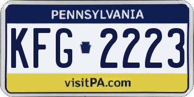 PA license plate KFG2223