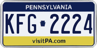 PA license plate KFG2224