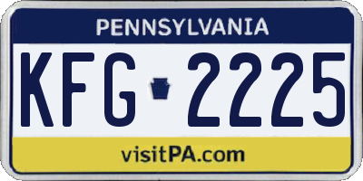 PA license plate KFG2225