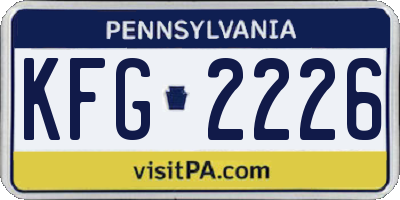 PA license plate KFG2226