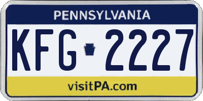 PA license plate KFG2227
