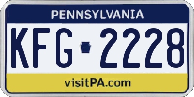 PA license plate KFG2228