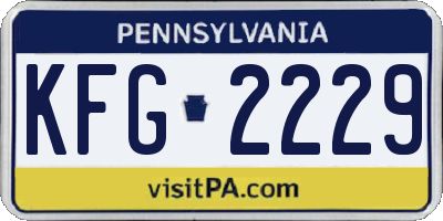 PA license plate KFG2229