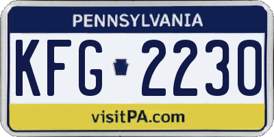 PA license plate KFG2230