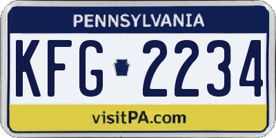 PA license plate KFG2234