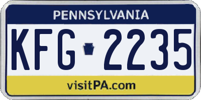 PA license plate KFG2235