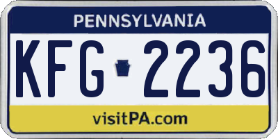 PA license plate KFG2236