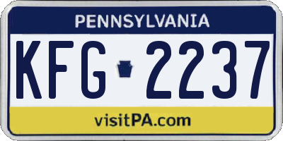 PA license plate KFG2237