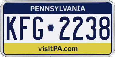 PA license plate KFG2238