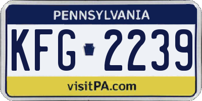 PA license plate KFG2239