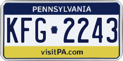 PA license plate KFG2243