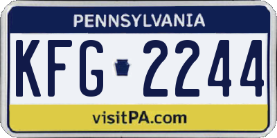 PA license plate KFG2244
