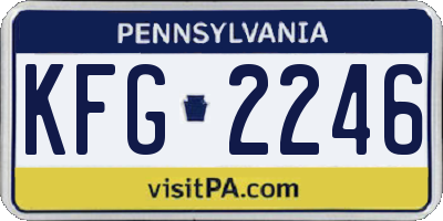 PA license plate KFG2246