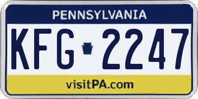 PA license plate KFG2247