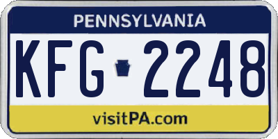 PA license plate KFG2248