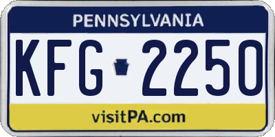 PA license plate KFG2250