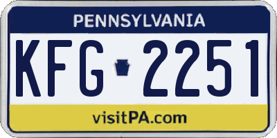 PA license plate KFG2251